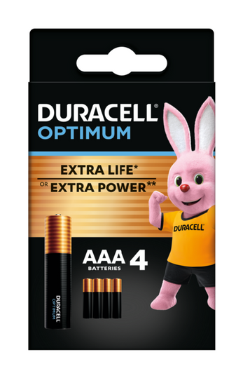 Батарейки Duracell AAA (LR03) KPD 04*10 Optimum 4шт.