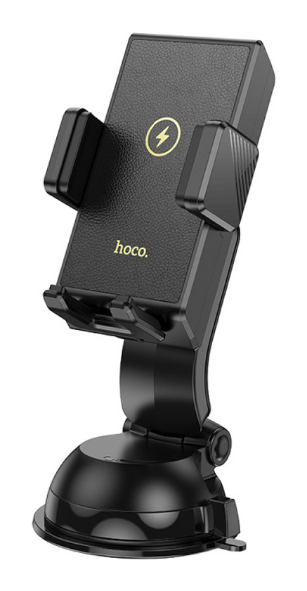 Тримач Holder Hoco HW22 Precious з бездротовою зарядкою 15W (center console), Black