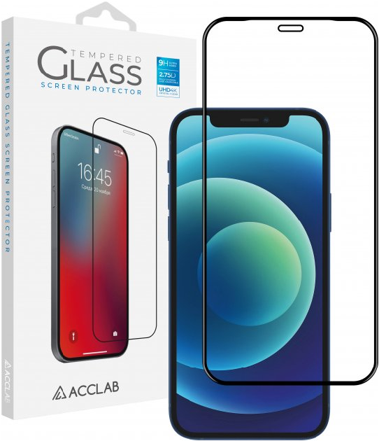 Захисне скло ACCLAB Full Glue Apple iPhone 12 Pro Max, Black