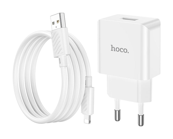 ЗП Hoco C106A Leisure + кабель USB - Lightning, White