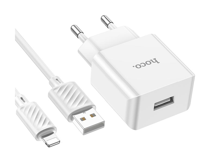 ЗП Hoco C106A Leisure + кабель USB - Lightning, White