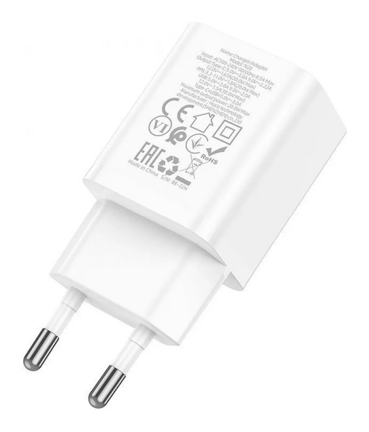 ЗП Hoco N28 Founder 20W (Type-C + USB), White
