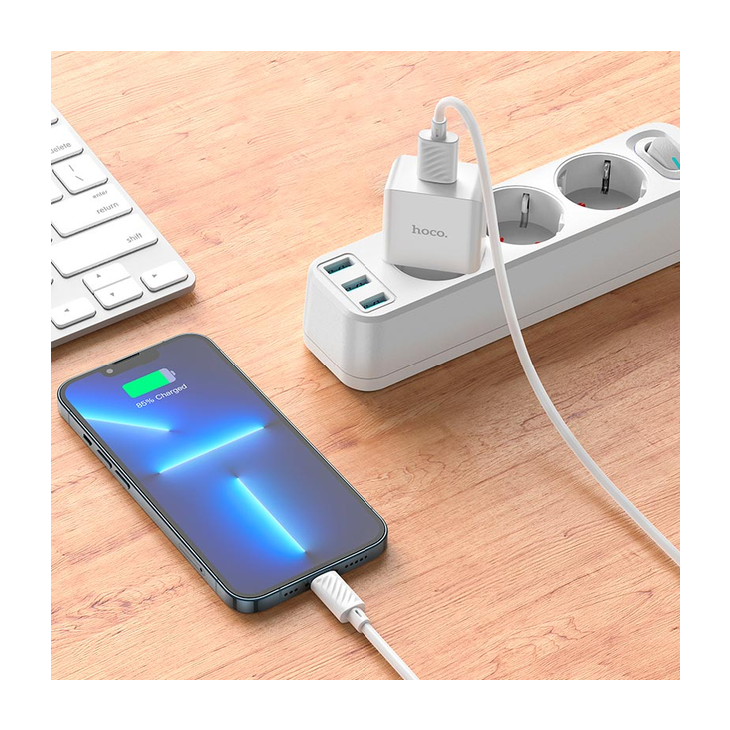 ЗП Hoco C106A Leisure + кабель USB - Lightning, White