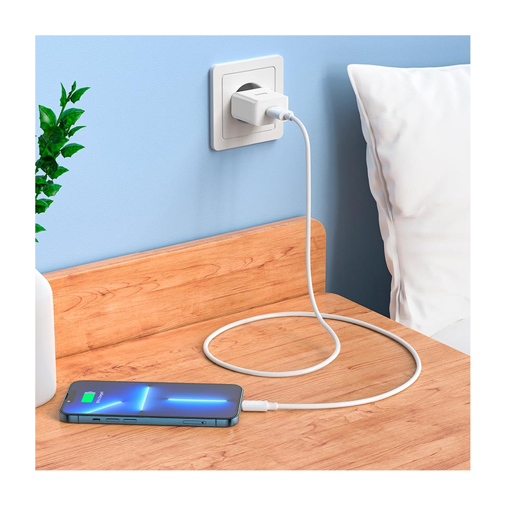 ЗП Hoco C106A Leisure + кабель USB - Lightning, White