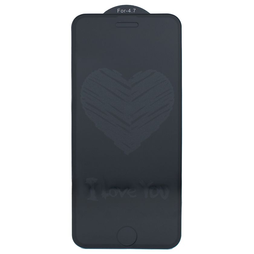 Захисне скло 6D with Pictures iPhone 7/8, Heart Black