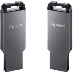Флешка USB 64GB Apacer AH360 USB 3.1, Metal Black, Metal Black