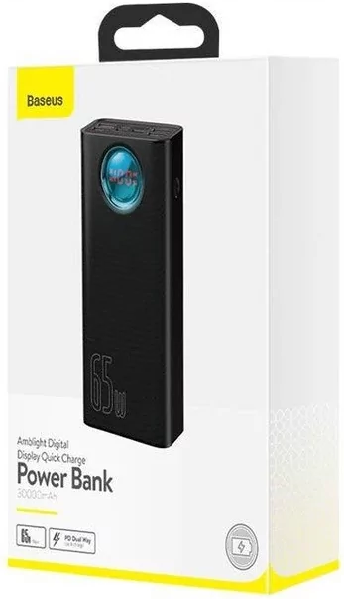 Power Bank Baseus Amblight Digital Display Quick Charge 65W 30000mAh, Black, (PPLG-A01)