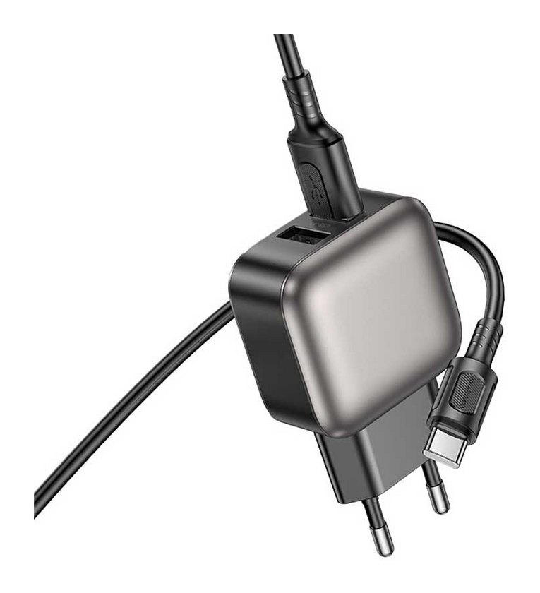 ЗП Borofone BAS51A Absolute (2USB-A) + Type-C, Black